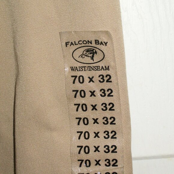 FALCON BAY NWT Khakis Pants 70x32 Pleated Relaxed Fit Big and Tall - Picture 2 of 10